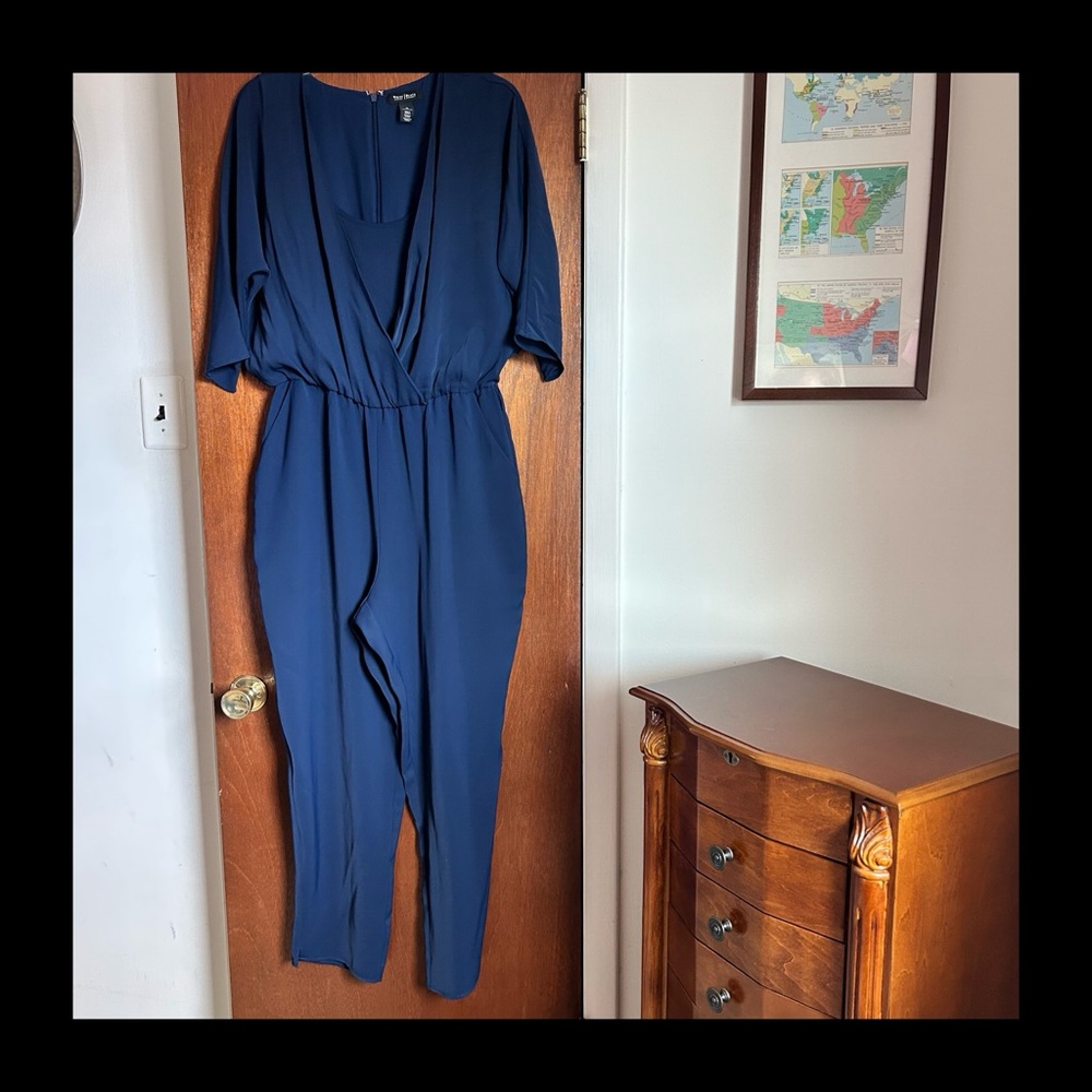 White House Black Market Navy Jumpsuit